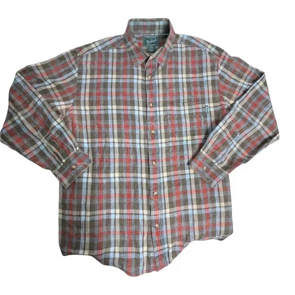 Lot of 5 Plaid Shirts Men's L/XL Plaid Button Down Shirts Woolrich J. Crew EUC - Picture 6 of 13